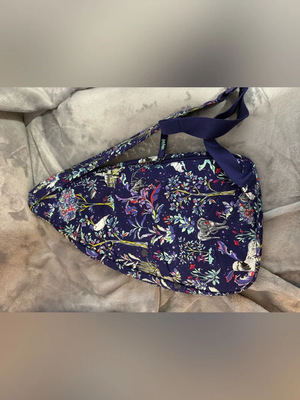 NWT HARRY POTTER Vera Bradley Navy Floral Quilted FULL SIZE SLING BAG Backpack